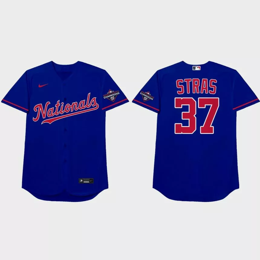 Stephen Strasburg 2021 Players’ Weekend Stras Nickname Jersey – Royal