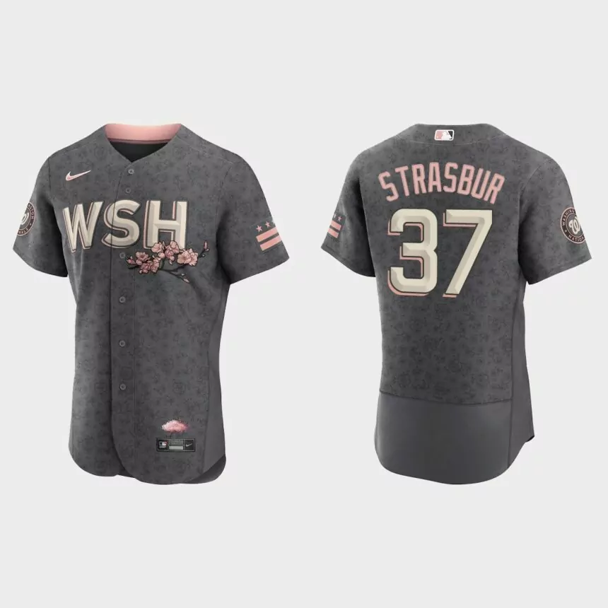 Stephen Strasburg Washington Nationals 2022 City Connect Authentic Jersey – Gray
