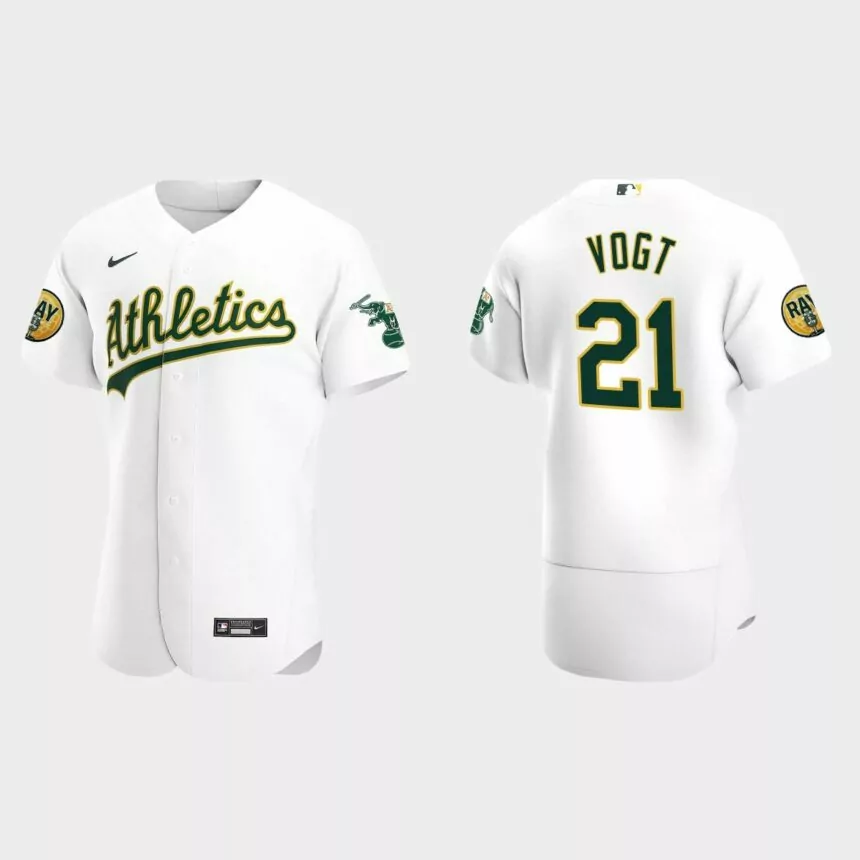 Stephen Vogt Oakland Athletics 2022 Ray Fosse Patch Authentic Jersey – White