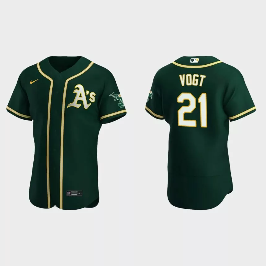 Stephen Vogt Oakland Athletics Authentic Alternate Jersey – Green