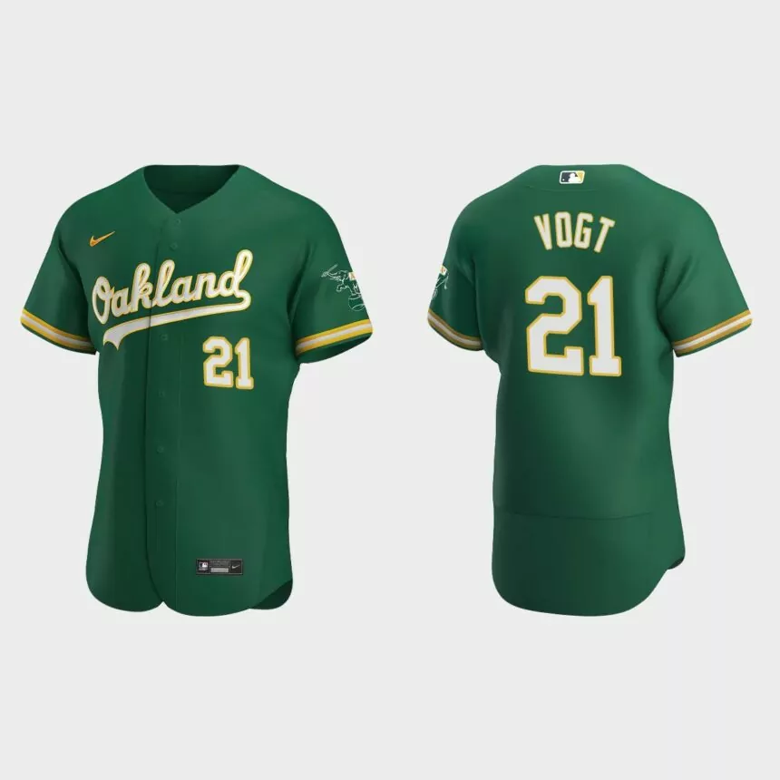 Stephen Vogt Oakland Athletics Authentic Alternate Jersey – Kelly 