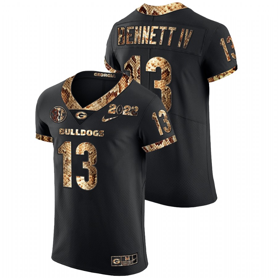 Stetson Bennett Georgia Bulldogs Black 2022 College Football Playoff Python Skin Jersey