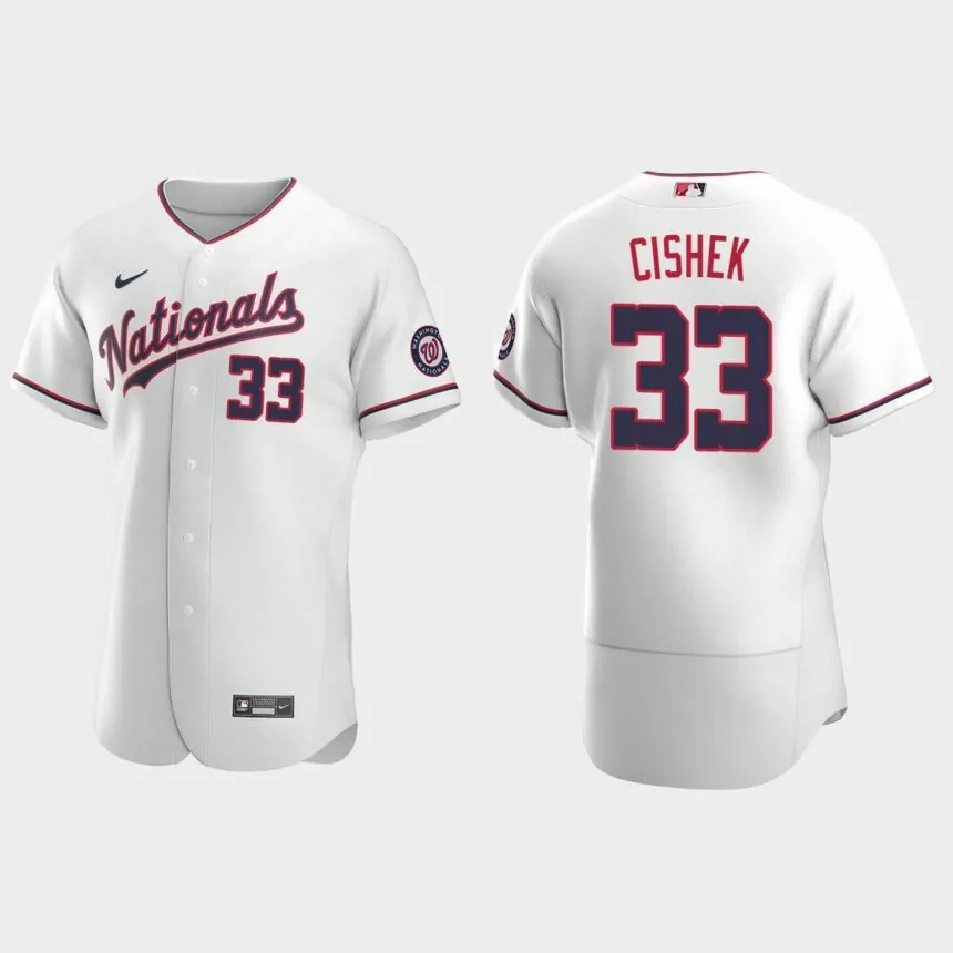 Steve Cishek Washington Nationals Authentic Jersey – White