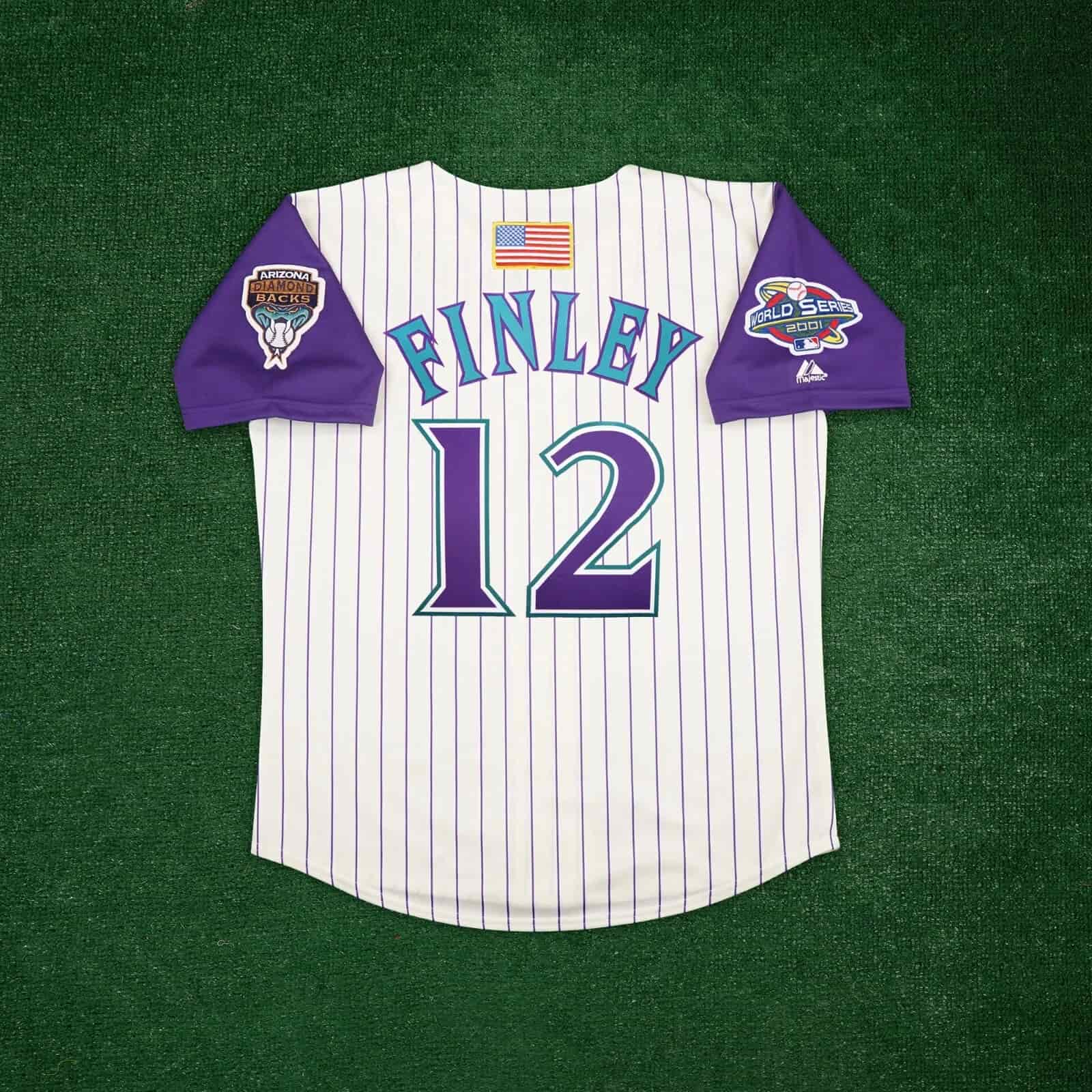 Steve Finley 2001 Arizona Diamondbacks Men's Alt Ivory World Series Jersey