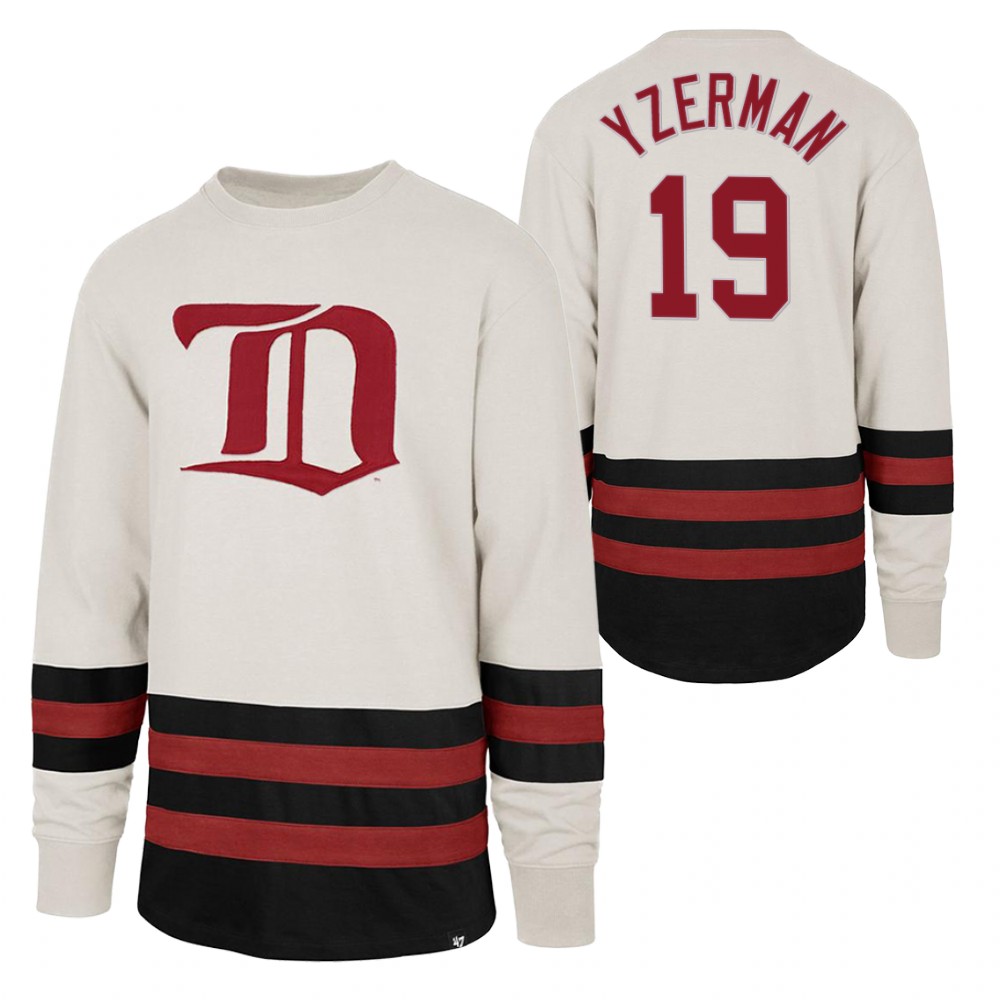 Steve Yzerman Detroit Red Wings Center Ice Crew White Retro Cotton Jersey