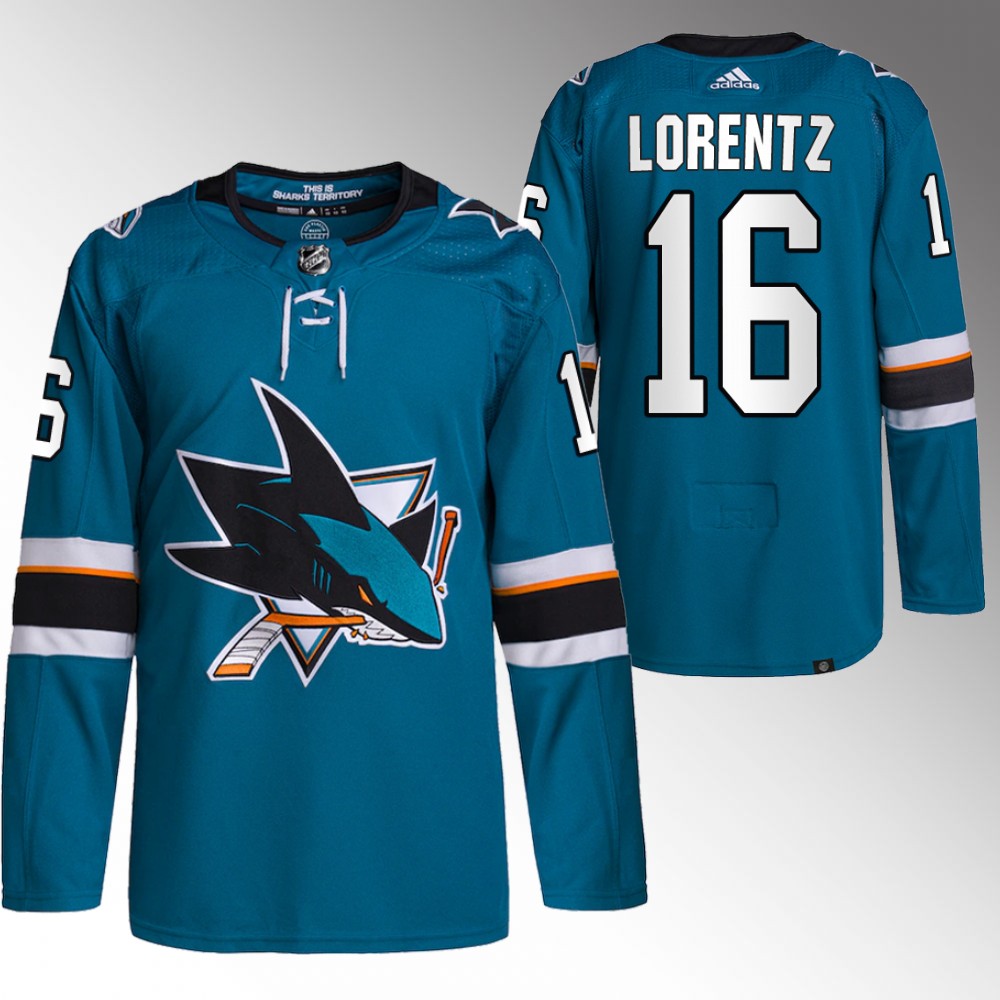 Steven Lorentz San Jose Sharks Teal Primegreen Authentic Home Jersey