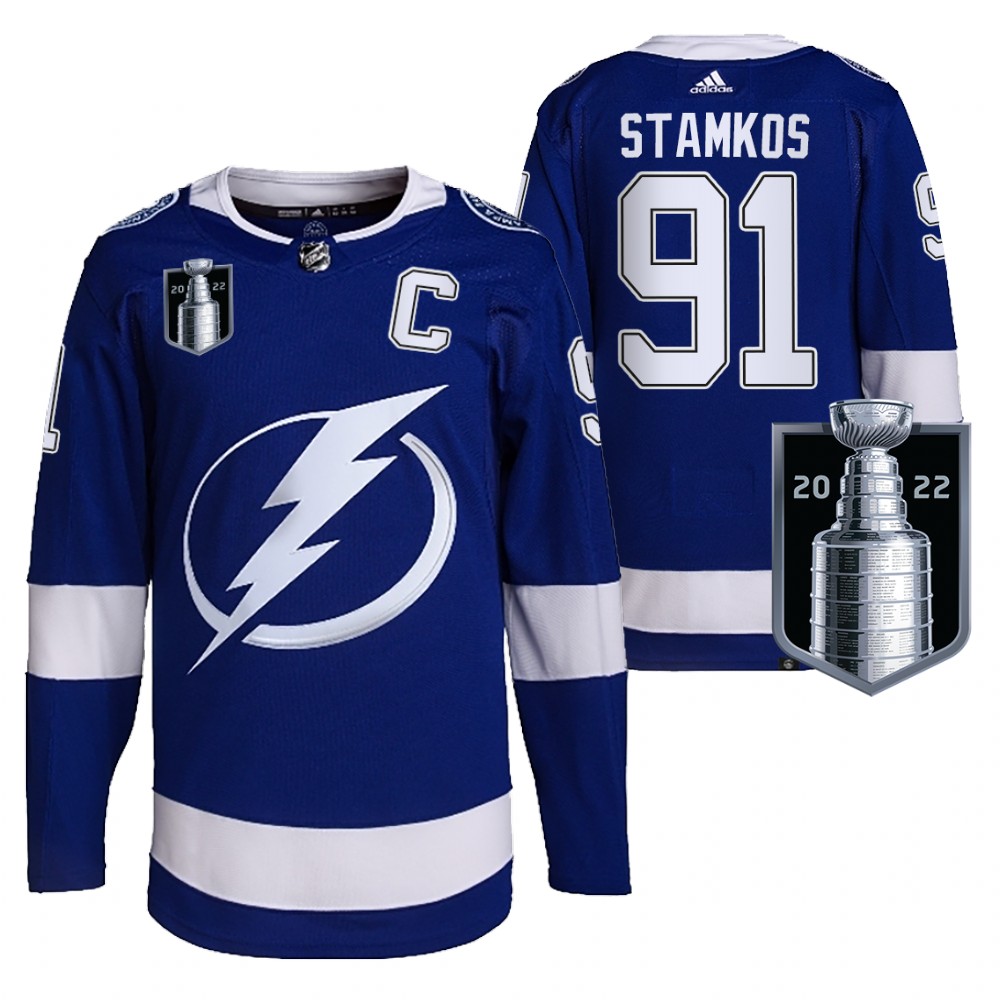 Steven Stamkos Jersey Tampa Bay Lightning 2022 Stanley Cup Playoffs Blue Authentic Pro