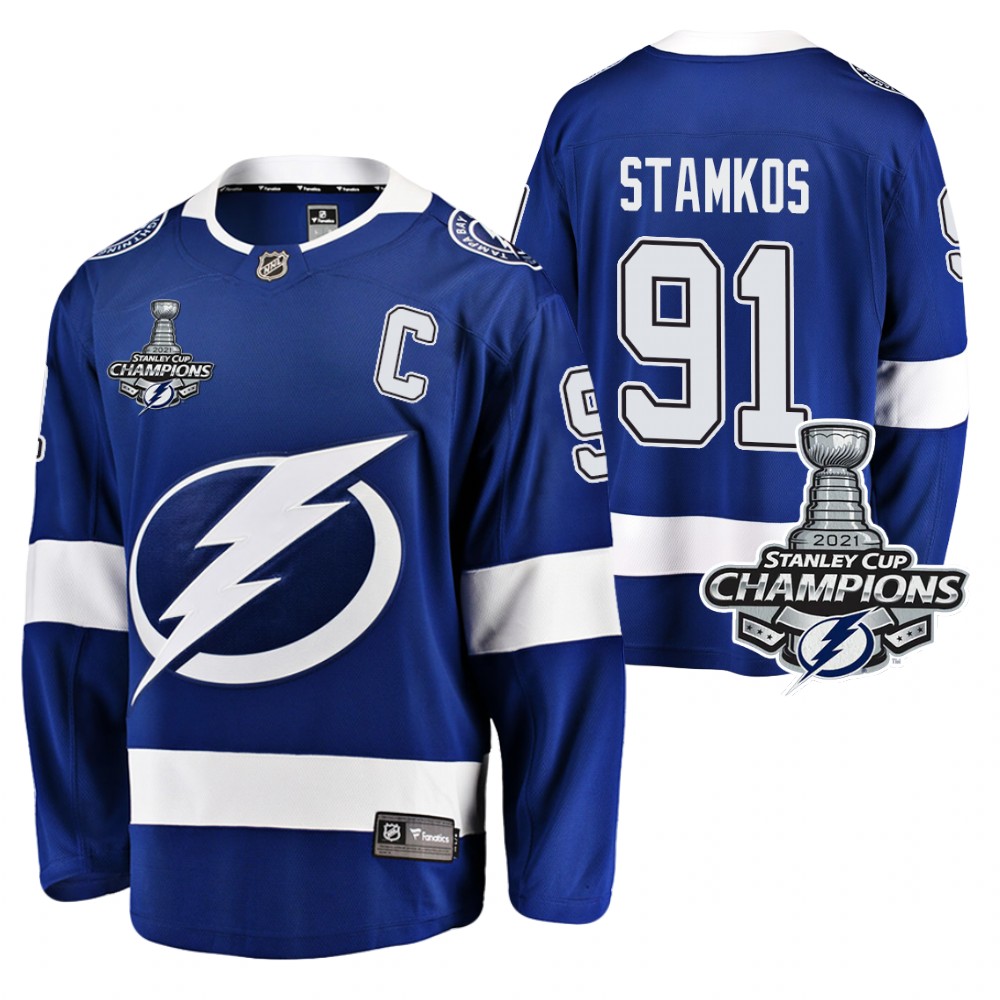 Steven Stamkos Lightning 2021 Stanley Cup Champions Blue Home Jersey