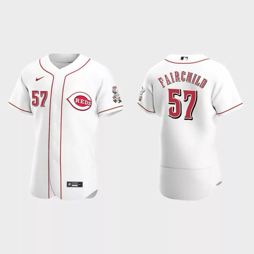 Stuart Fairchild Cincinnati Reds Authentic Home Jersey – White