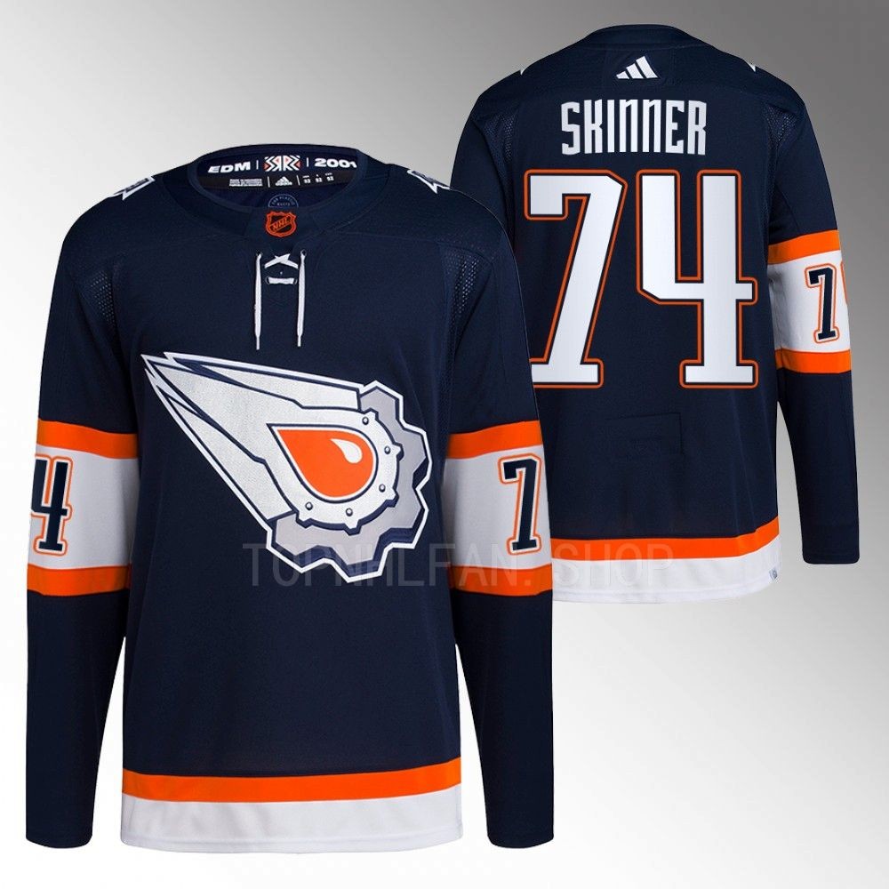 Stuart Skinner 2022 Edmonton Oilers Navy Reverse Retro 2.0 Authentic Primegreen Jersey