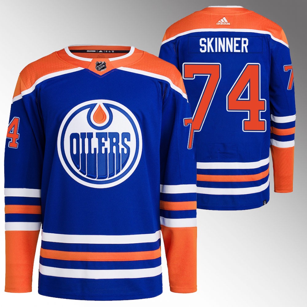 Stuart Skinner Edmonton Oilers Royal Authentic Home Primegreen Jersey