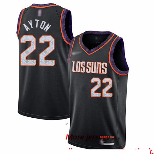 Suns #22 Deandre Ayton Black Basketball Swingman City Edition 2019 20 Jersey