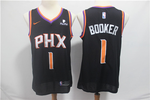 Suns 1 Devin Booker Black Nike Swingman Jersey