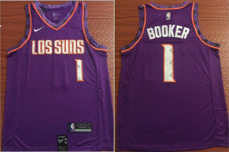 Suns 1 Devin Booker Purple City Edition Nike Swingman Jersey