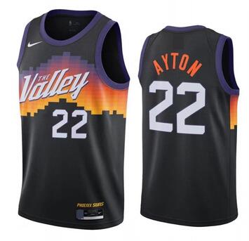 Suns 22 Deandre Ayton Black 2021 City Edition Swingman Jersey
