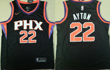 Suns 22 Deandre Ayton Black Nike Swingman Jersey(Without The Sponsor Logo)