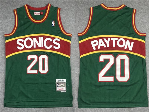 SuperSonics 20 Gary Payton Green 1995-96 Hardwood Classics Jersey