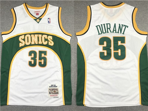 SuperSonics 35 Kevin Durant Green 2007-08 Hardwood Classics Jersey