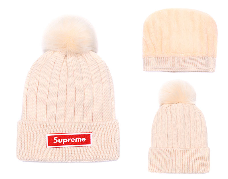 Supreme Fresh Logo Cream Fashion Sport Knit Hat SG