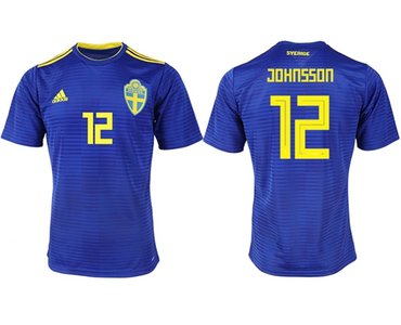 Sweden #12 Johansson Away Soccer Country Jersey