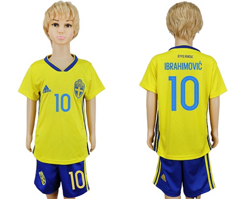 Switzerland #10 Ibrahimovic Kid Soccer Country Jersey