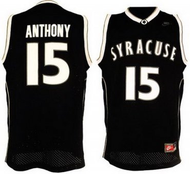 Syracuse 15 Carmelo Anthony Black College NCAA Basketball Jerseys