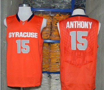 Syracuse Orange #15 Carmelo Anthony Orange Basketball Stitched NCAA Jersey