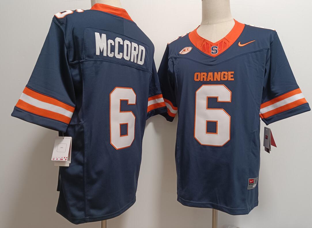 Syracuse Orange #6 Kyle McCord Navy Football jersey