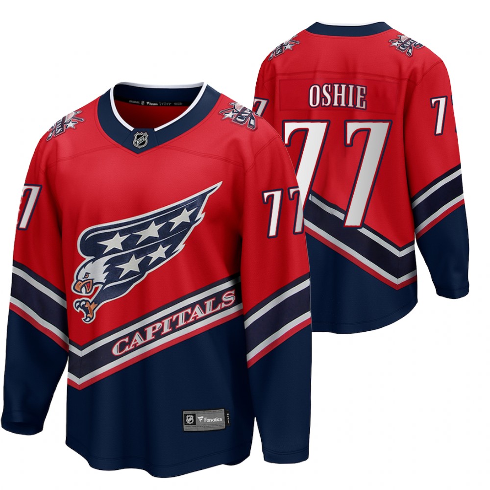 T. J. Oshie Washington Capitals 2021 Reverse Retro Red Men Jersey Special Edition