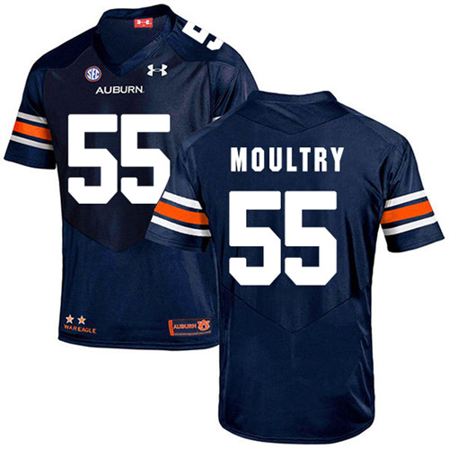 T.D. Moultry Auburn Tigers Men's Jersey - #55 NCAA Navy Blue Stitched Authentic