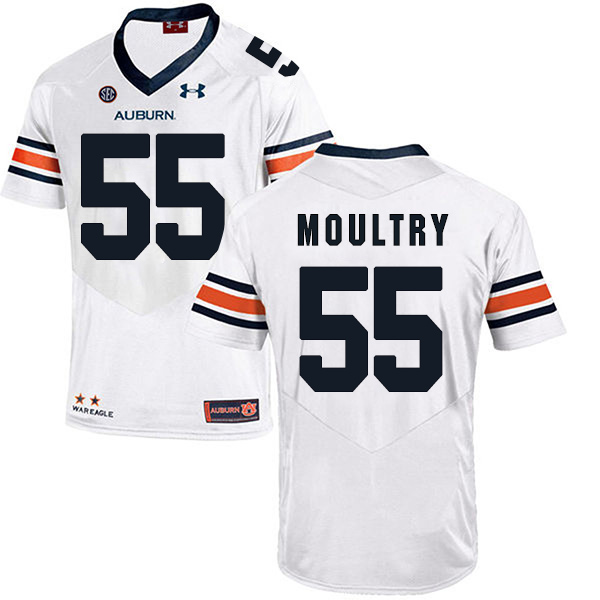 T.D. Moultry Auburn Tigers Men's Jersey - #55 NCAA White Stitched Authentic