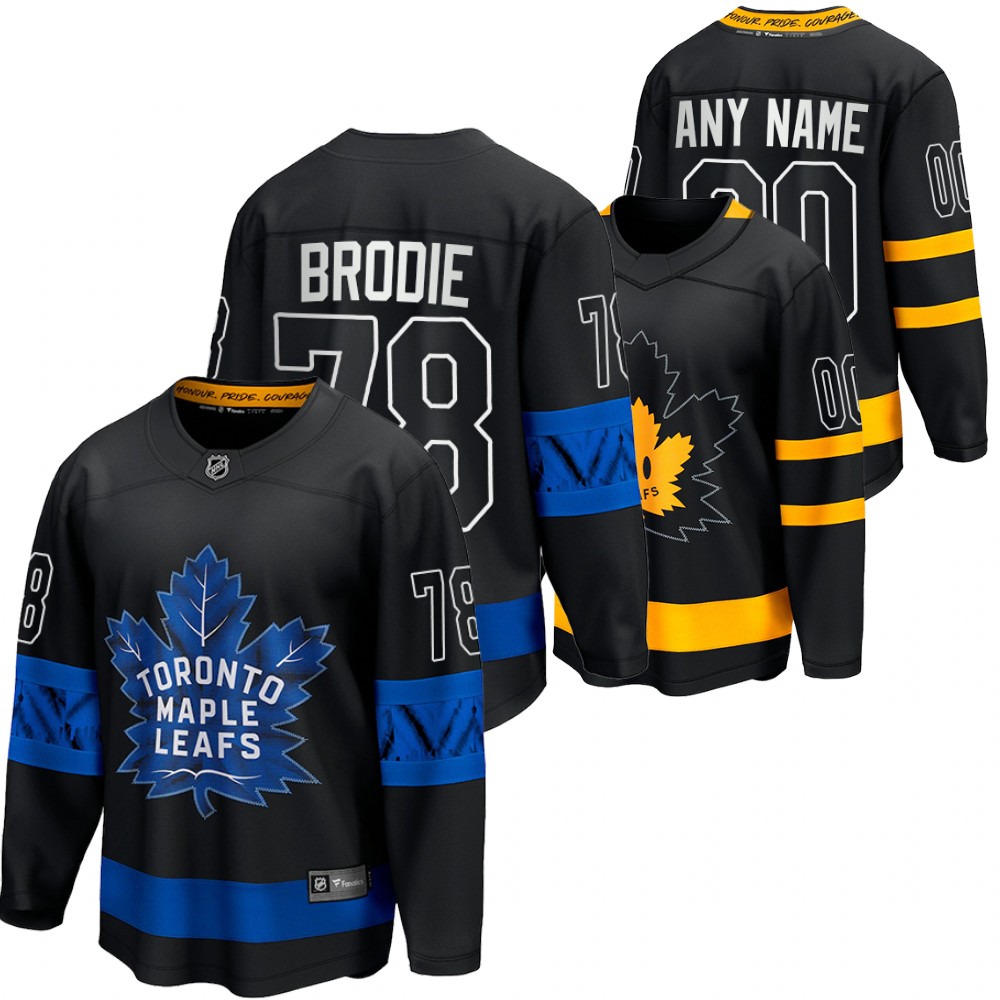 T.J. Brodie Maple Leafs drew house Alternate Reversible Black Premier Jersey