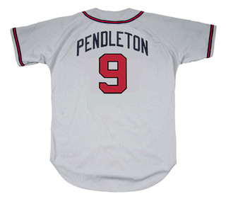 TERRY PENDLETON Atlanta Braves 1992 Away Majestic Throwback Baseball Jersey