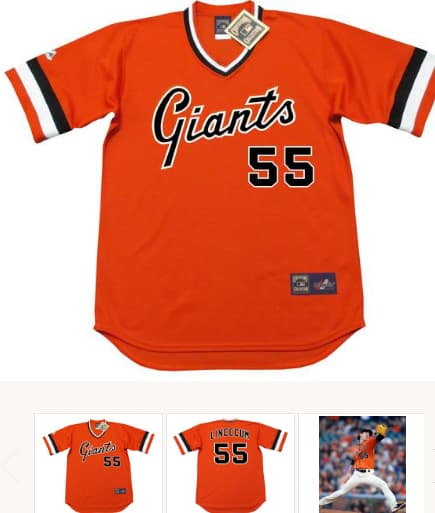 TIM LINCECUM San Francisco Giants 1970's Majestic Cooperstown Baseball Jersey