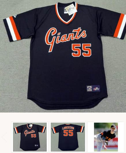 TIM LINCECUM San Francisco Giants 1980's Majestic Cooperstown Away Baseball Jersey