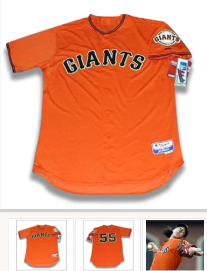 TIM LINCECUM San Francisco Giants 2010 Majestic Authentic Alternate Baseball Jersey