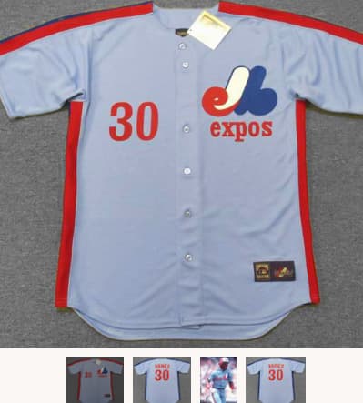 TIM RAINES Montreal Expos 1981 Majestic Cooperstown Away Baseball Jersey