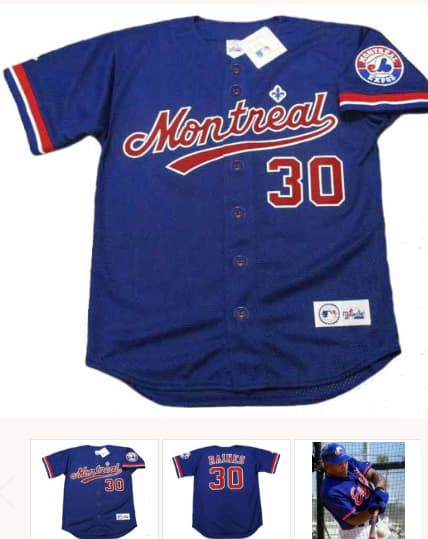 TIM RAINES Montreal Expos 2001 Majestic Throwback Baseball Jersey