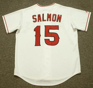 TIM SALMON Anaheim Angels 2002 Home Majestic Throwback Baseball Jersey