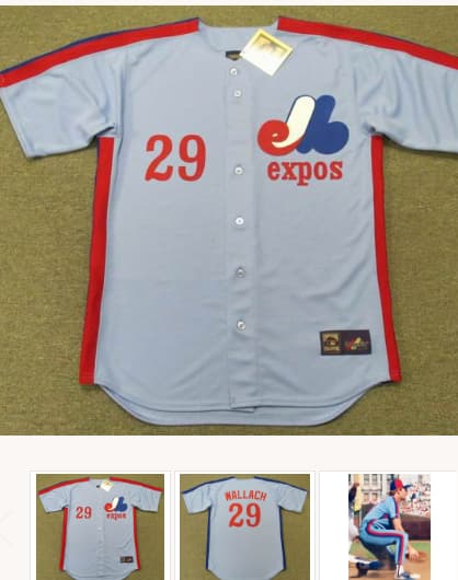 TIM WALLACH Montreal Expos 1982 Majestic Cooperstown Away Baseball Jersey