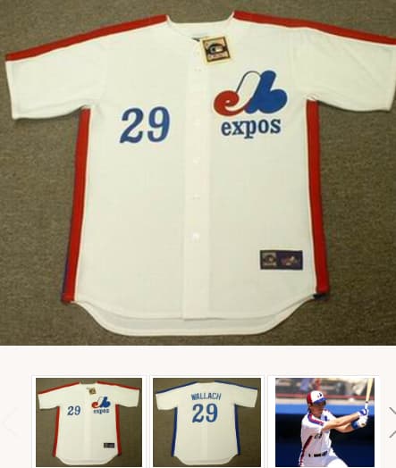 TIM WALLACH Montreal Expos 1982 Majestic Cooperstown Home Baseball Jersey