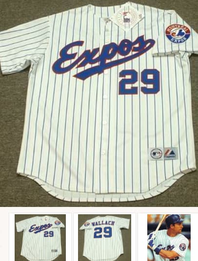 TIM WALLACH Montreal Expos 1992 Majestic Throwback Home Baseball Jersey