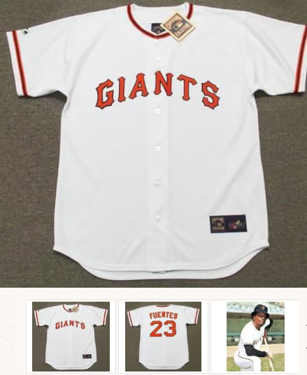 TITO FUENTES San Francisco Giants 1973 Majestic Cooperstown Home Baseball Jersey