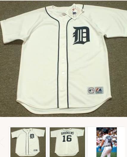 TOM BROOKENS Detroit Tigers 1984 Home Majestic Throwback Baseball Jersey