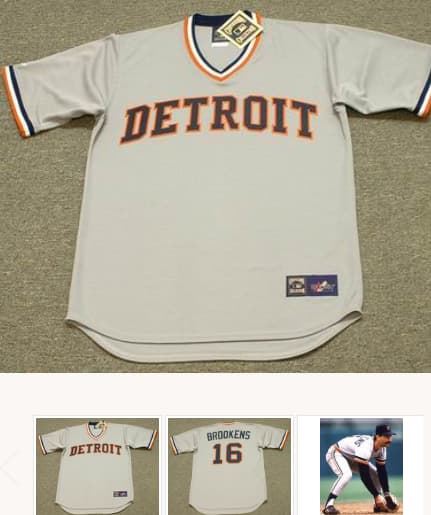 TOM BROOKENS Detroit Tigers 1984 Majestic Cooperstown Throwback Away Baseball Jersey