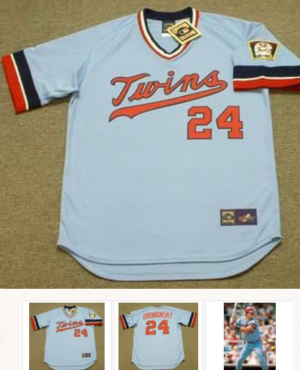 TOM BRUNANSKY Minnesota Twins 1984 Majestic Cooperstown Throwback Baseball Jersey