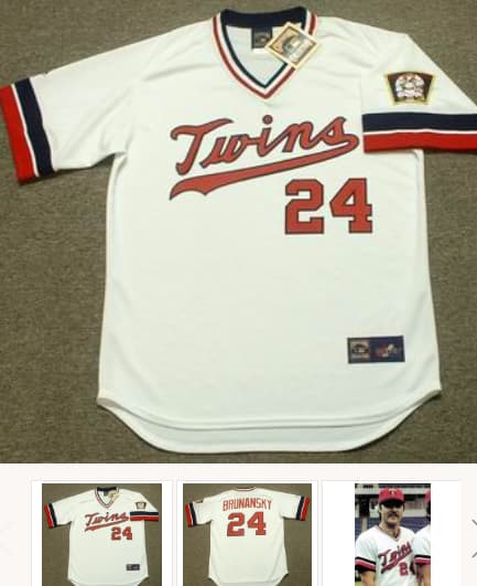 TOM BRUNANSKY Minnesota Twins 1984 Majestic Cooperstown Throwback Home Jersey