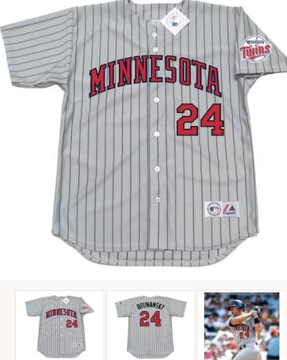 TOM BRUNANSKY Minnesota Twins 1991 Majestic Throwback Away Baseball Jersey