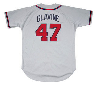 TOM GLAVINE Atlanta Braves 1995 Away Majestic Throwback Baseball Jersey