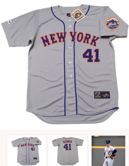 TOM SEAVER New York Mets 1973 Away Majestic Baseball Throwback Jersey